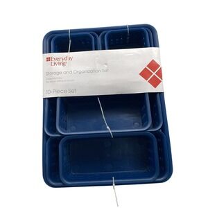 Everyday Living Storage and Organization Set 10 Piece Blue New Nesting Baskets